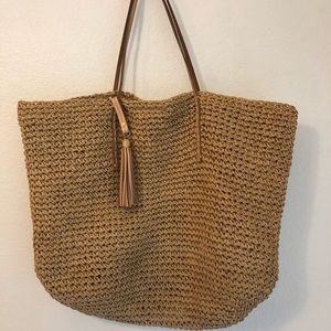 Banana republic woven tote bag
